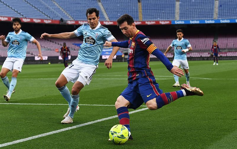 Messi put in a 10/10 performance in Barcelona's defeat. (Photo by David Ramos/Getty Images)